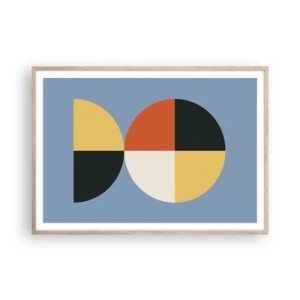 Pôster com moldura de carvalho claro - Verja e conte - 100x70 cm