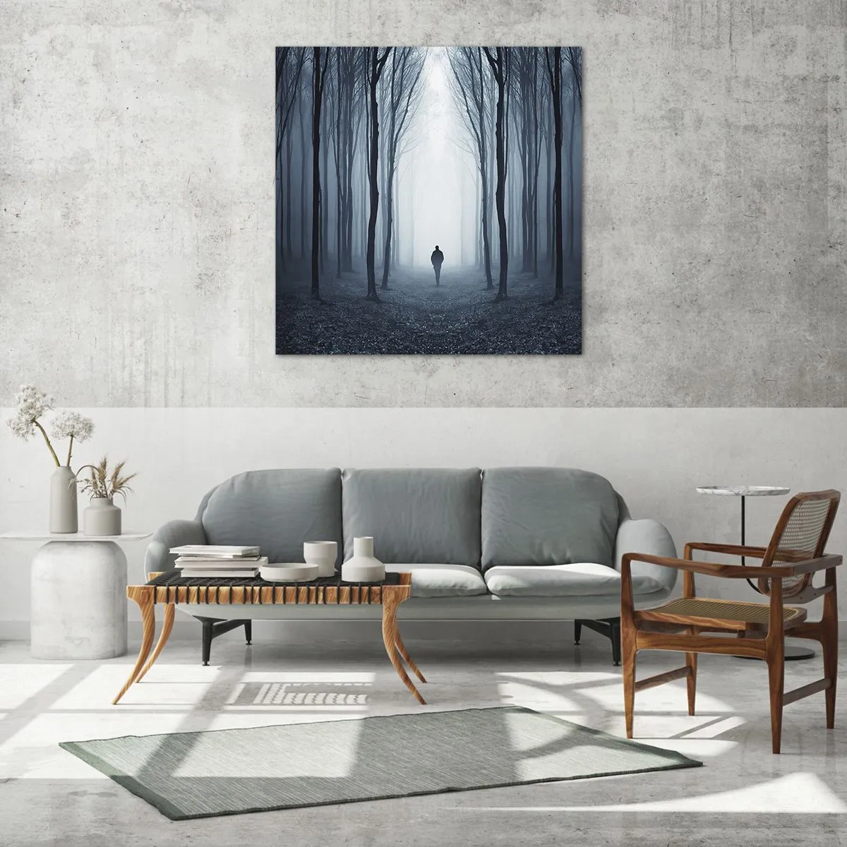 Quadro em vidro - Tudo simples e claro - 60x60 cm