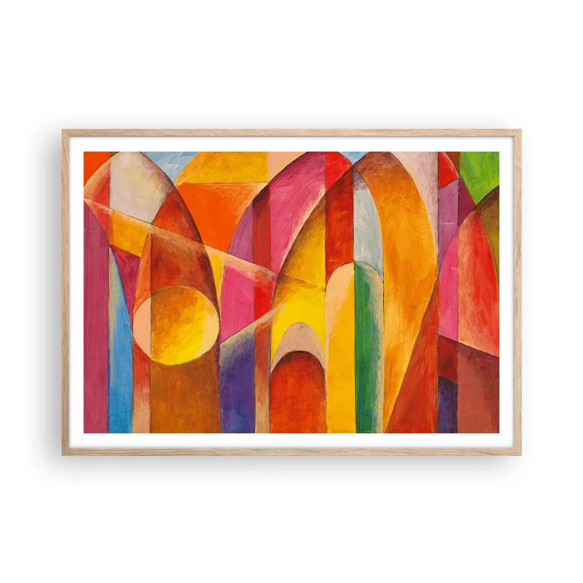 Pôster com moldura de carvalho claro - Catedral do Sol - 100x70 cm