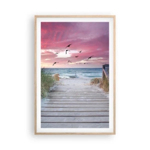 Pôster com moldura de carvalho claro - Impressão do Báltico - 61x91 cm