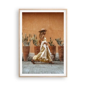 Pôster com moldura de carvalho claro - Estilo hippie - 70x100 cm