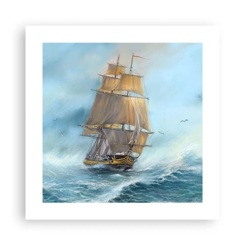 Pôster - Correndo sobre as ondas - 40x40 cm