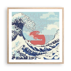 Pôster com moldura de carvalho claro - Das inspirações japonesas - 60x60 cm