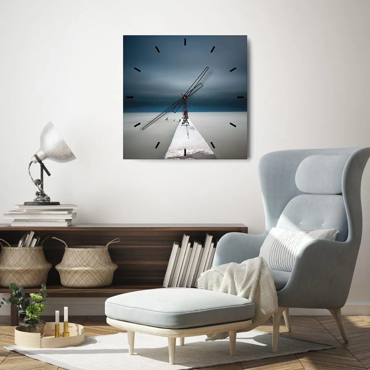 Relógio de parede - Relógio em vidro - Ao encontro do infinito - 40x40 cm