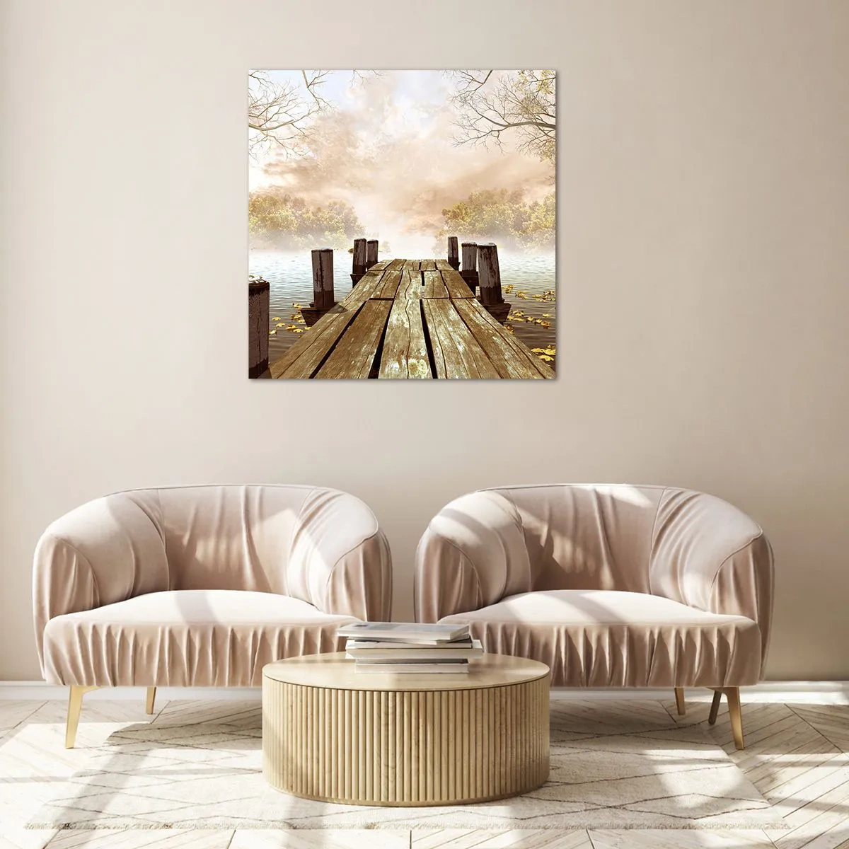 Quadro em vidro - A leve tristeza do outono - 30x30 cm