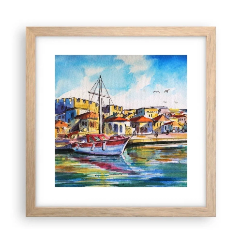 Pôster com moldura de carvalho claro - Tarde de arco-íris - 30x30 cm