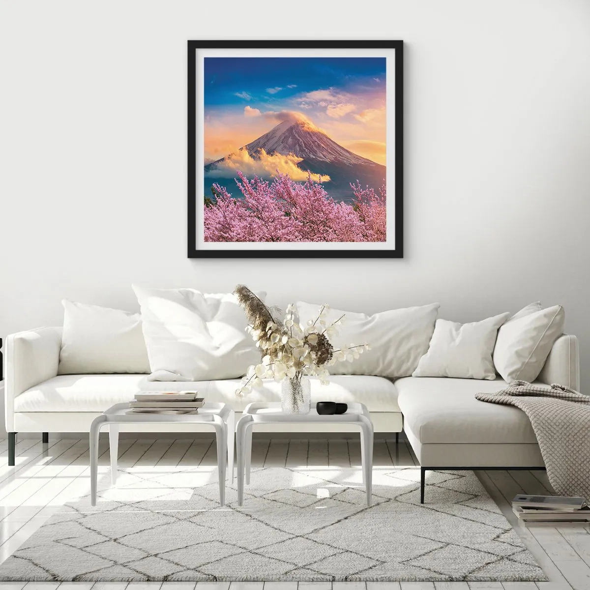 Pôster com moldura preta - Santidade japonesa - 60x60 cm