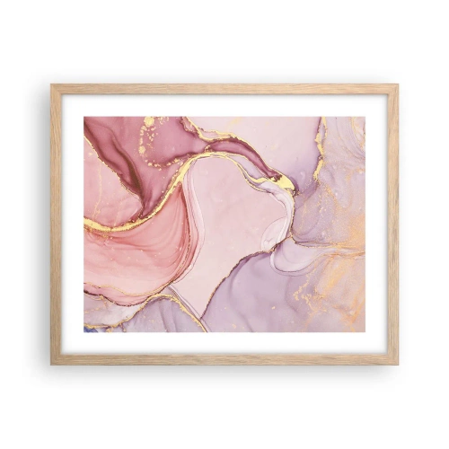 Pôster com moldura de carvalho claro - Carícia das cores - 50x40 cm