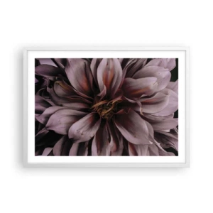 Pôster em moldura branca - Coração de flor - 70x50 cm