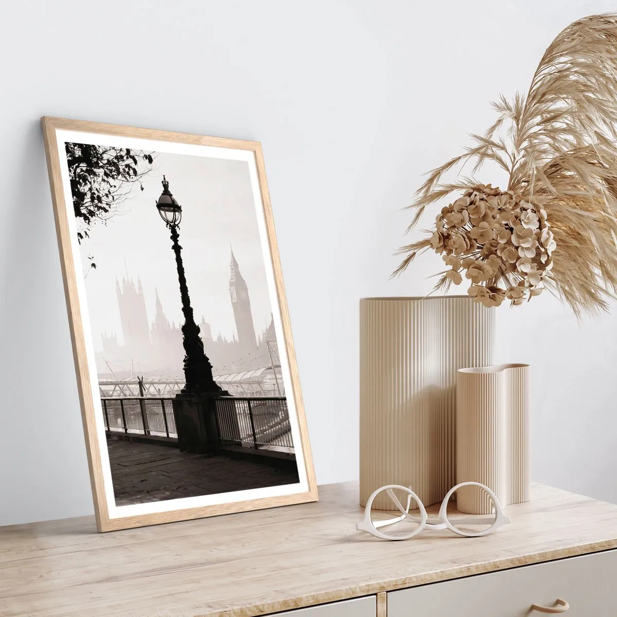 Pôster com moldura de carvalho claro - Manhã Londrina - 50x70 cm