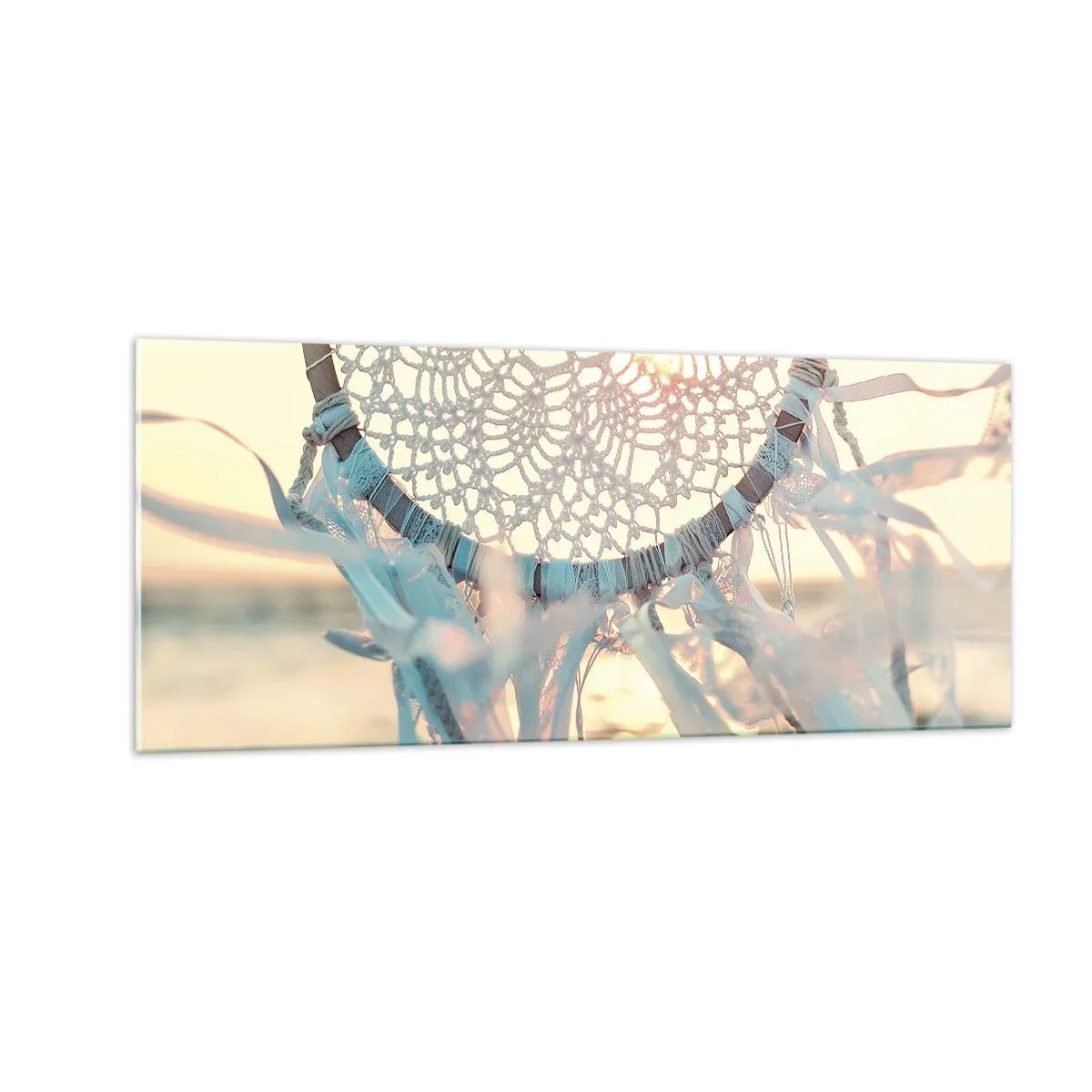Quadro em vidro - Totem de renda - 100x40 cm