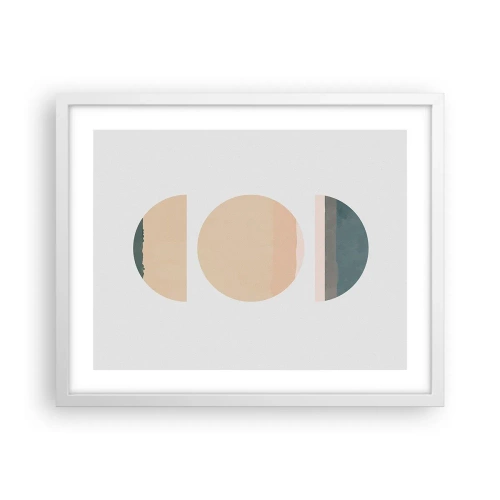 Pôster em moldura branca - Círculo entre círculos - 50x40 cm