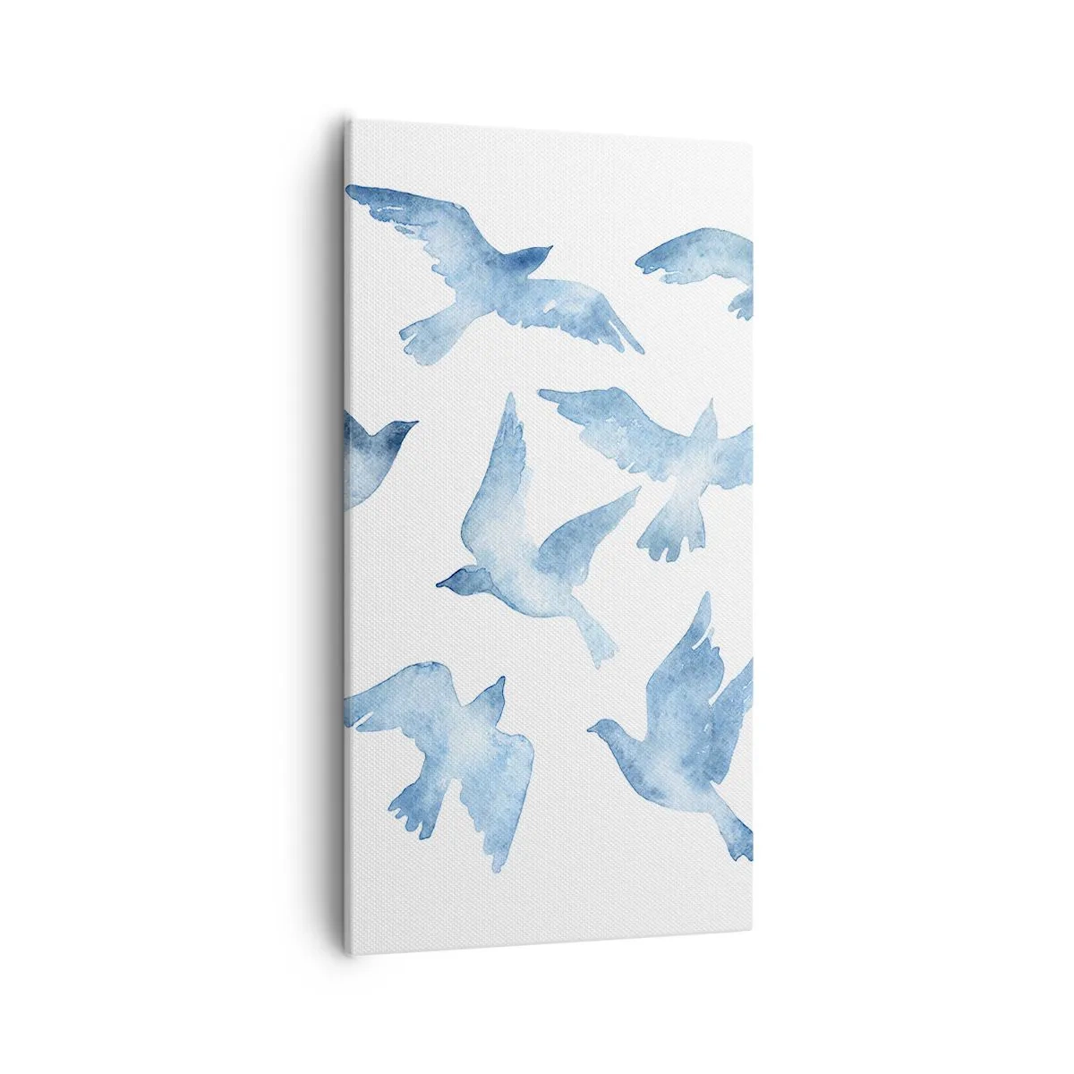 Quadro em tela - Pássaros azuis - 55x100 cm