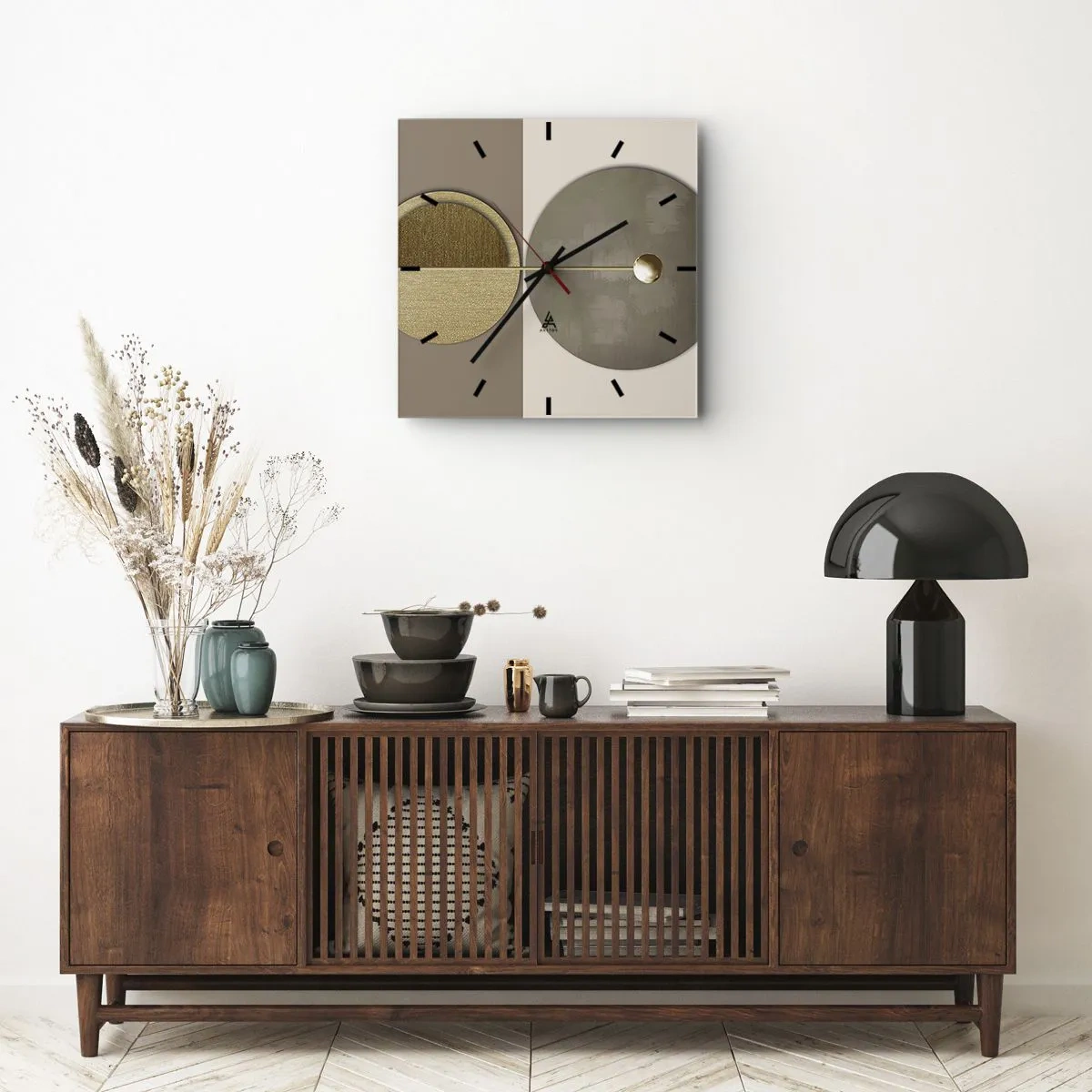 Relógio de parede - Relógio em vidro - Equilíbrio perfeito - 40x40 cm