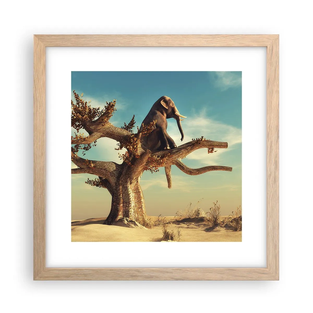 Pôster com moldura de carvalho claro - Um novo ponto de vista - 30x30 cm