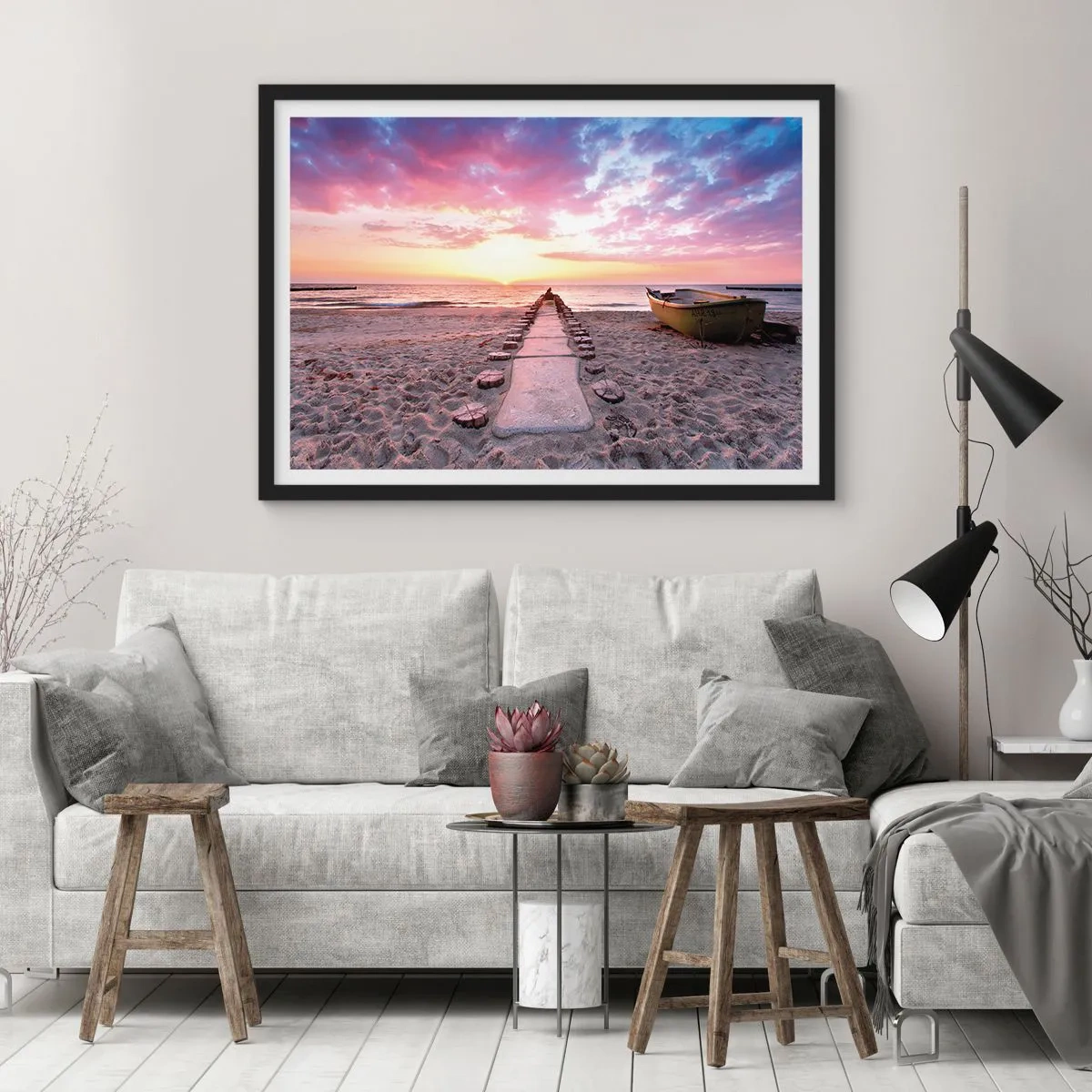 Pôster com moldura preta - Um momento de profunda experiência - 100x70 cm