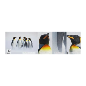 Amostra de papel de parede Premium Canvas - Reunião em traje de gala - Animais, Pinguim, Natureza - 100x30 cm