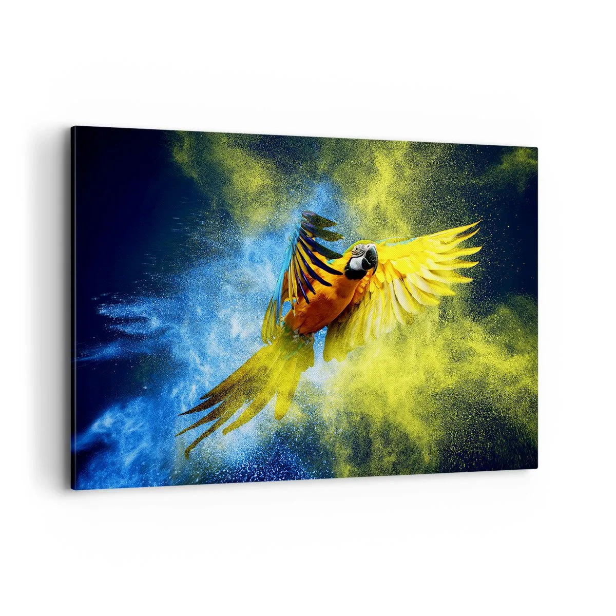 Quadro em tela - Em pó azul-dourado - 120x80 cm