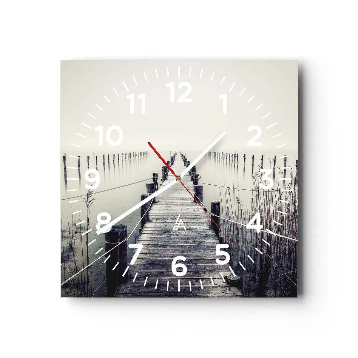 Relógio de parede - Relógio em vidro - Mergulhe em paz - 30x30 cm