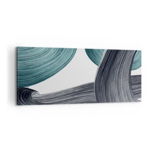 Quadro em tela - Trilhas esmeralda e preta - 100x40 cm