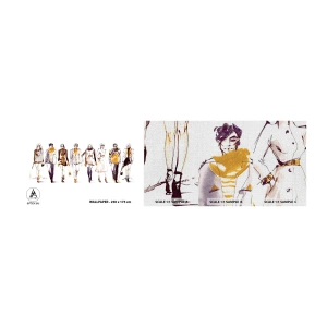 Amostra de papel de parede Premium Canvas - Elegância elegante e casual sem esforço - Mulher, Modelo, Moda - 100x30 cm