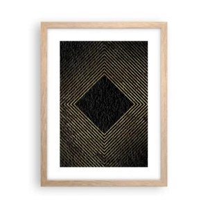 Pôster com moldura de carvalho claro - Geometria em estilo glamoroso - 30x40 cm