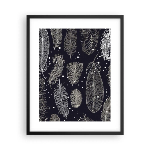 Pôster com moldura preta - Rendas de penas - 40x50 cm