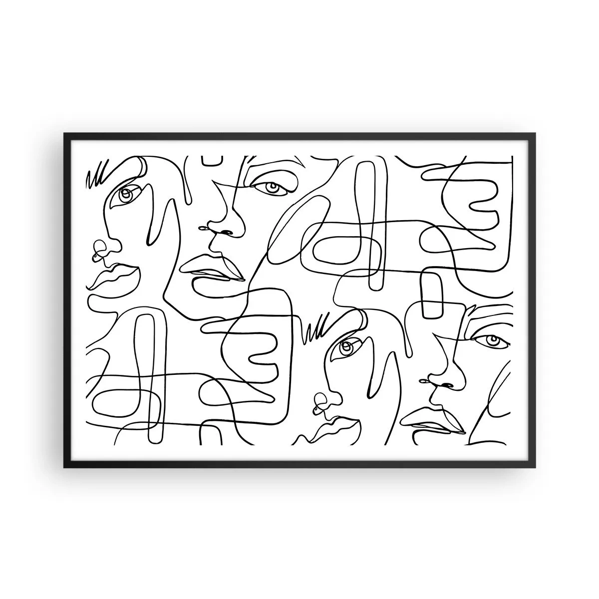 Pôster com moldura preta - Em emoções emaranhadas - 100x70 cm
