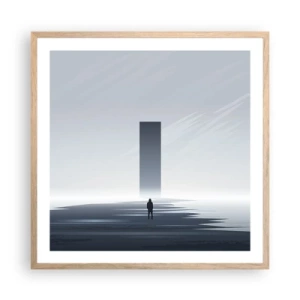 Pôster com moldura de carvalho claro - Oportunidade ou ameaça? - 60x60 cm