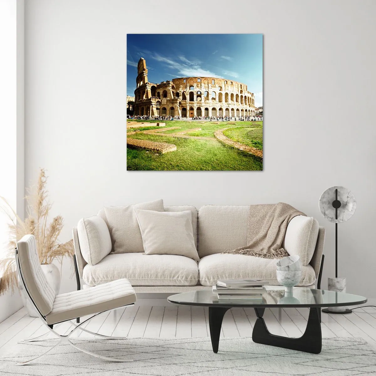 Quadro em vidro - Ainda pode-se ouvir o barulho das armas - 30x30 cm