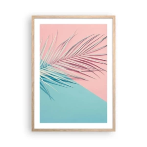 Pôster com moldura de carvalho claro - Impressão tropical - 50x70 cm