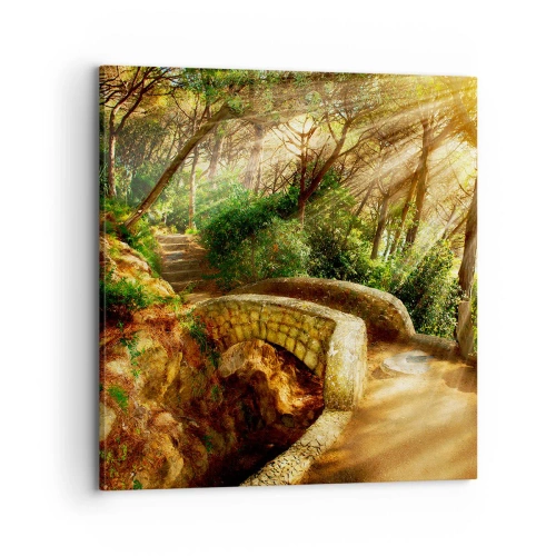 Quadro em tela - Direto da ponte para a floresta de contos de fadas - 70x70 cm