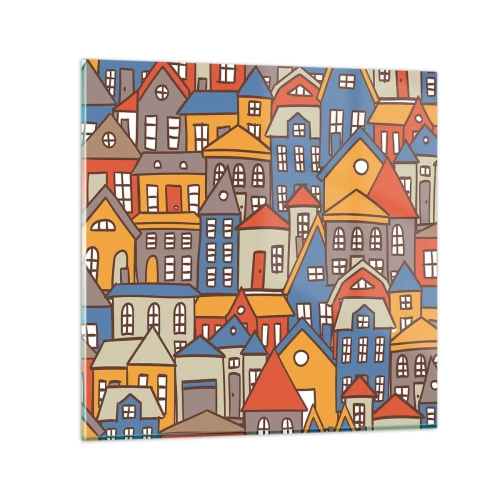 Quadro em vidro - Atrás da casa - 30x30 cm