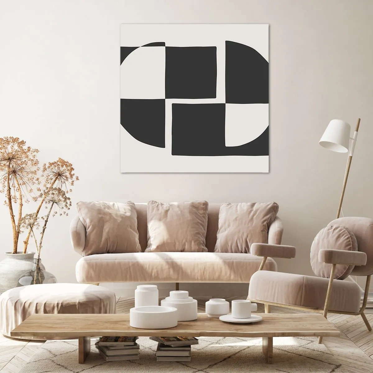 Quadro em tela - Antítese – síntese - 30x30 cm
