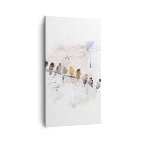 Quadro em tela - Reunião alada - 45x80 cm