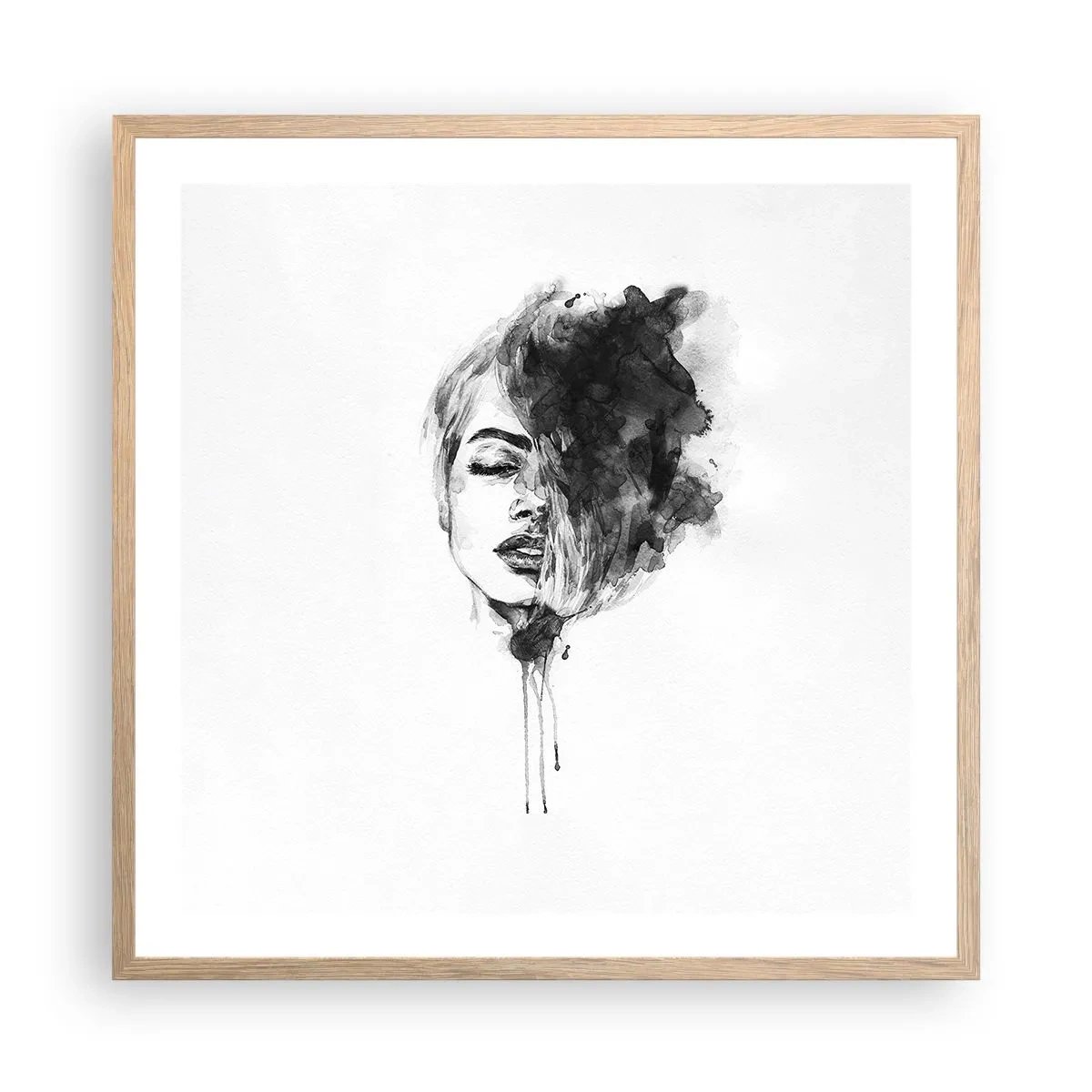 Pôster com moldura de carvalho claro - O que sonha uma rapariga - 60x60 cm