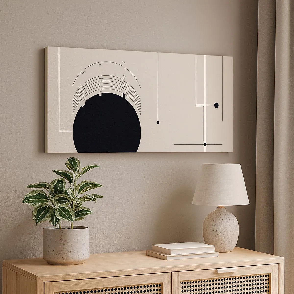 Quadro em tela - Composição flexível e dinâmica - 100x40 cm