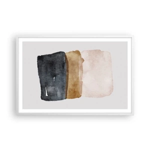 Pôster em moldura branca - Composição das cores da terra - 91x61 cm