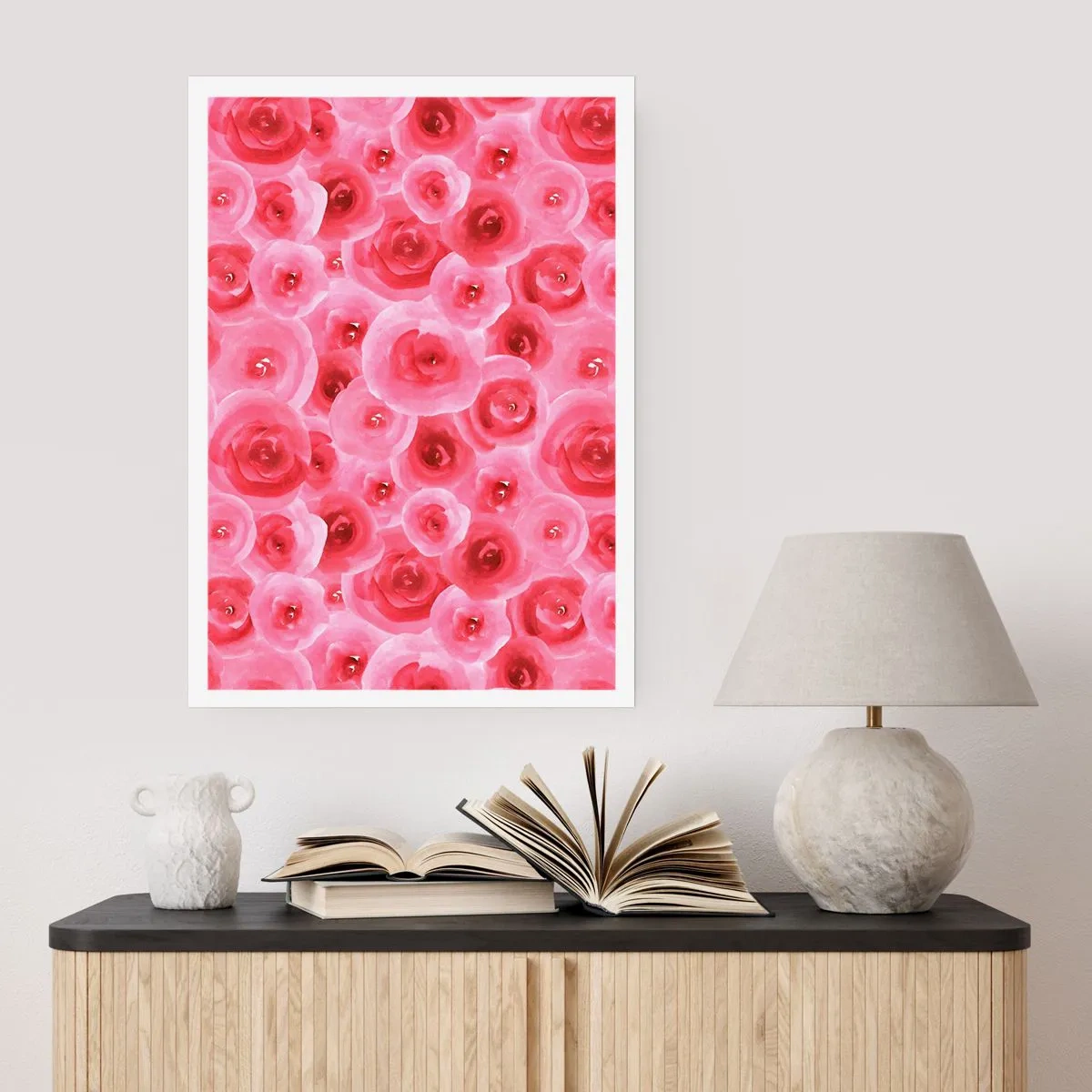 Pôster - Rosas acima e abaixo - 61x91 cm