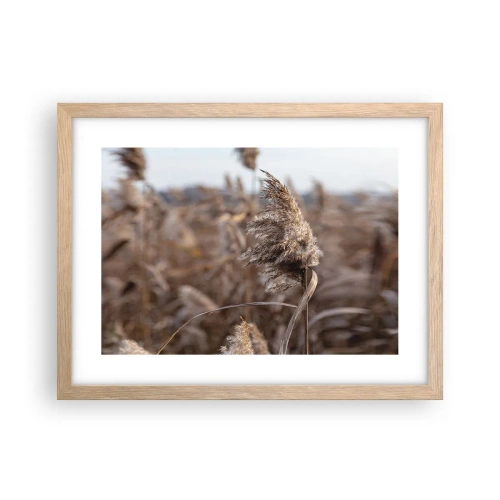 Pôster com moldura de carvalho claro - É hora de voar com o vento - 40x30 cm