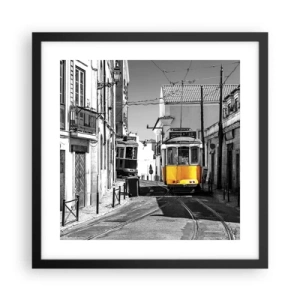 Pôster com moldura preta - O Espírito de Lisboa - 40x40 cm