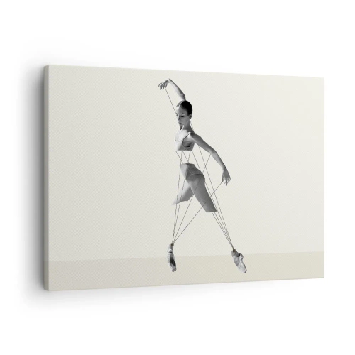 Quadro em tela - Bailarina em uma interpretação geométrica com linhas - 70x50cm - No teatro do mundo - Decoração de parede moderna para a sala de estar e quarto ARTTOR