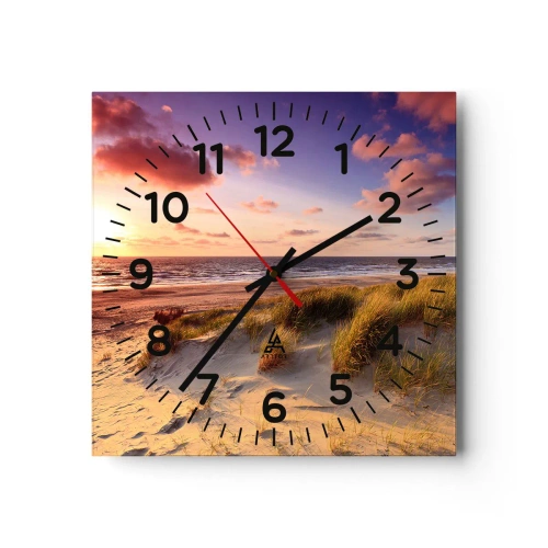 Relógio de parede - Relógio em vidro - Ar com cheiro de verão - 40x40 cm