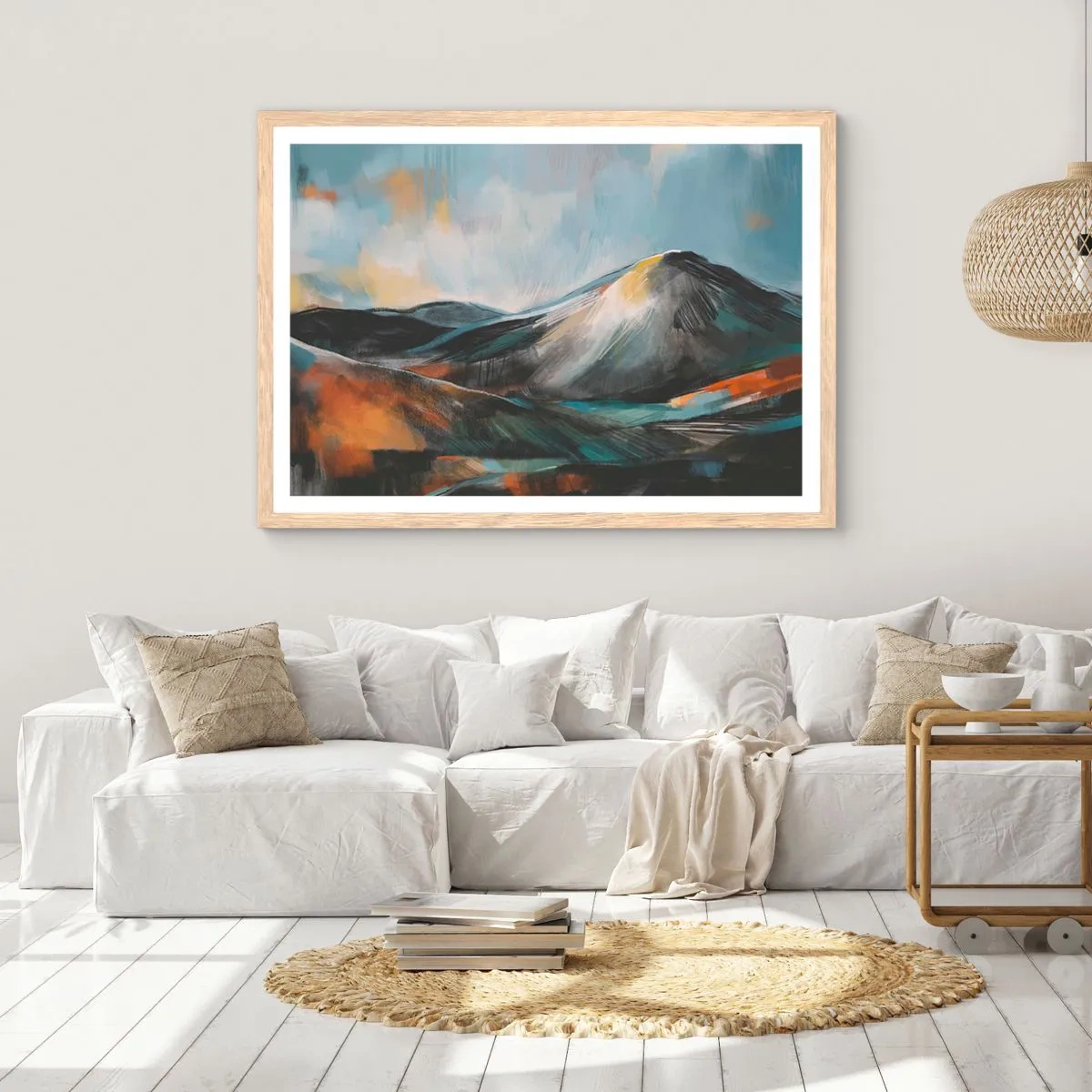 Pôster com moldura de carvalho claro - Cru e lindo - 50x40 cm