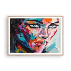 Pôster com moldura de carvalho claro - O nosso primeiro segredo - 100x70 cm