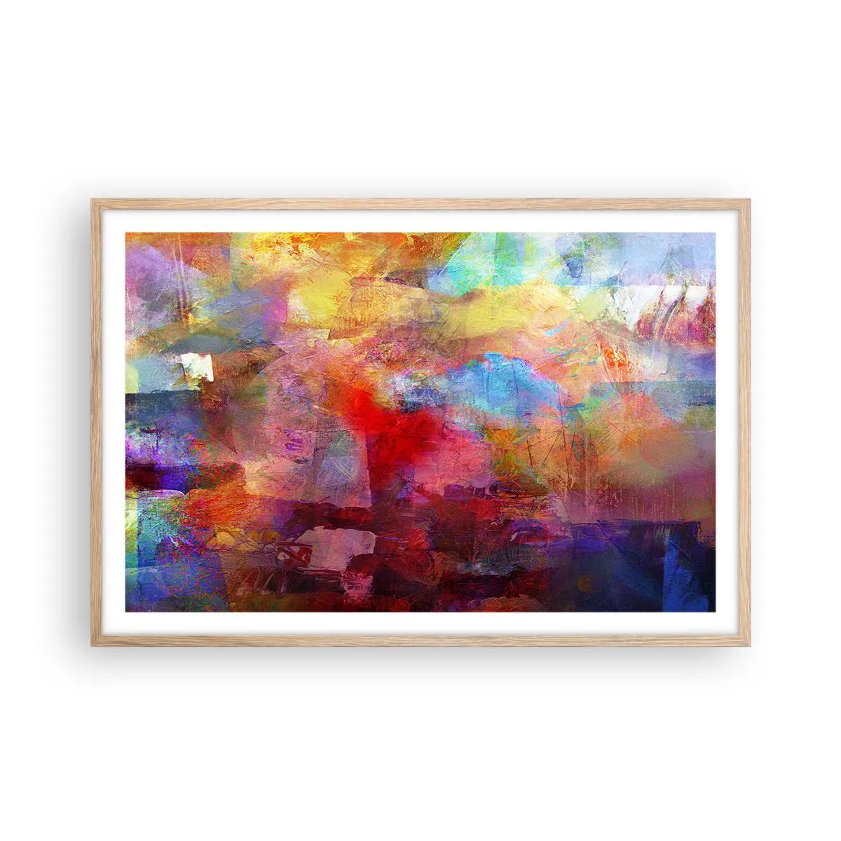 Pôster com moldura de carvalho claro - Olhe para dentro do arco-íris - 91x61 cm