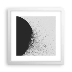 Pôster em moldura branca - Movimento das moléculas - 30x30 cm