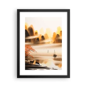 Pôster com moldura preta - Além do Extremo Oriente - 30x40 cm