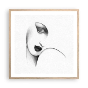 Pôster com moldura de carvalho claro - No estilo de Łempicka - 60x60 cm