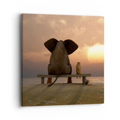 Quadro em tela - Como é bom ficarmos em silêncio juntos - 40x40 cm